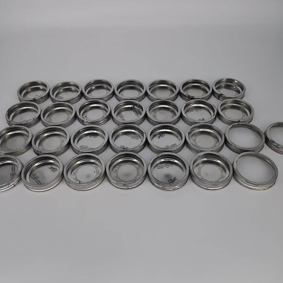 Twenty Two (22) Wide Mouth Mason Jar Metal 2 pc Lids Caps Covers Closures - FAIR - Picture 4 of 10